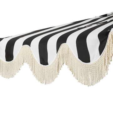 Beverly 9 ft. Designer Classic Scalloped Fringe Half Market Patio Umbrella